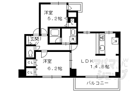 グランシティオ京都駅北通り 604 ｜ 京都府京都市下京区東塩小路町（賃貸マンション2LDK・6階・58.96㎡） その2