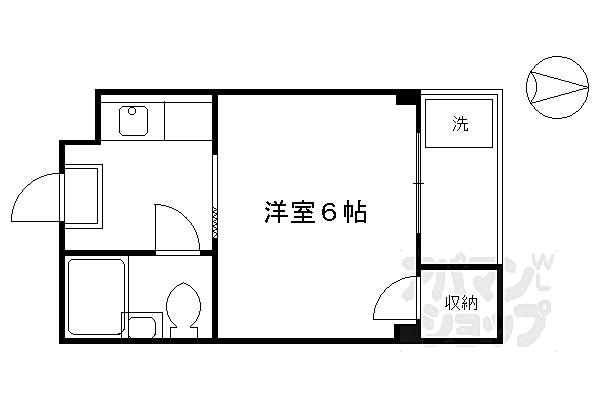 ドミトリー北斗 205｜京都府京都市東山区本町7丁目(賃貸マンション1K・2階・16.50㎡)の写真 その2