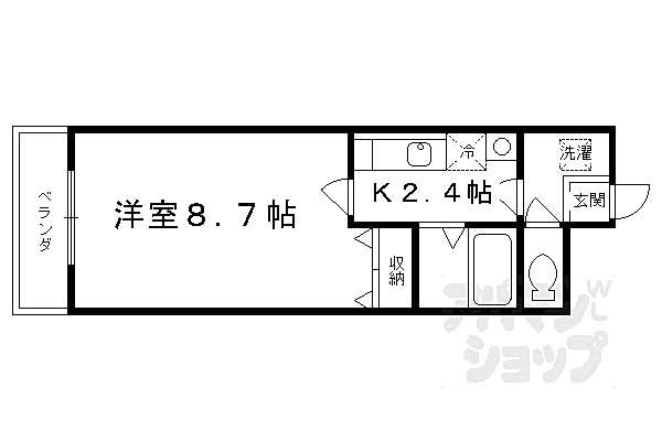 ビレイユ眞英七条本町 105｜京都府京都市東山区本町新6丁目(賃貸マンション1K・1階・25.50㎡)の写真 その2