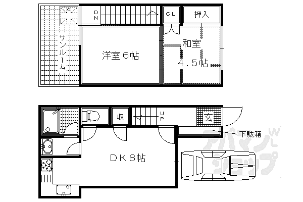 京都府京都市伏見区桃山筒井伊賀西町(賃貸一戸建2LDK・--・45.99㎡)の写真 その2