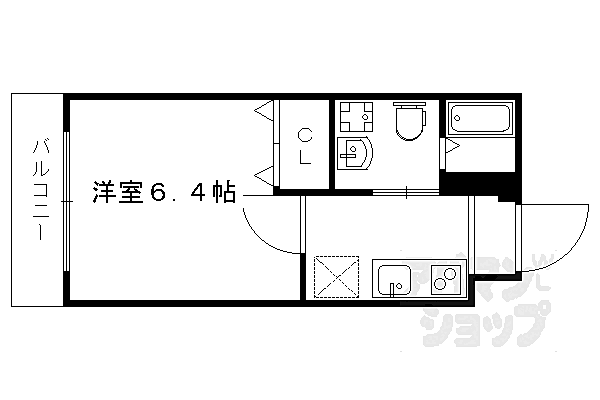 京都府京都市中京区西ノ京南円町(賃貸マンション1K・1階・21.14㎡)の写真 その2