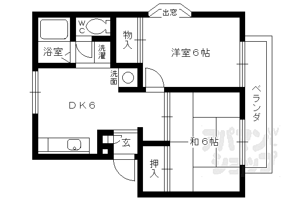 ユニティ小林 101｜京都府京都市下京区西七条南衣田町(賃貸アパート2DK・1階・41.41㎡)の写真 その2