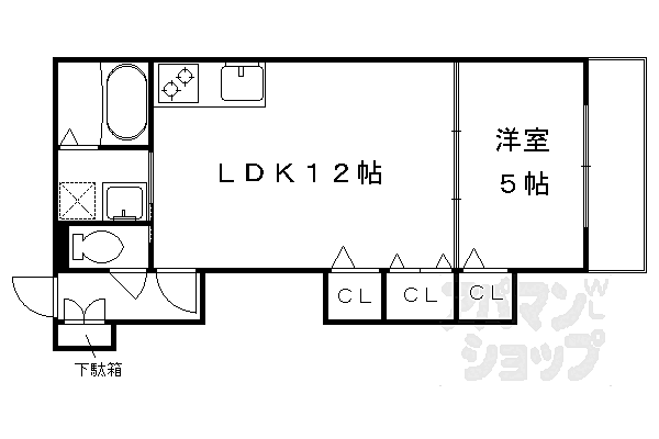 京都府京都市右京区常盤草木町(賃貸アパート1LDK・2階・40.57㎡)の写真 その2