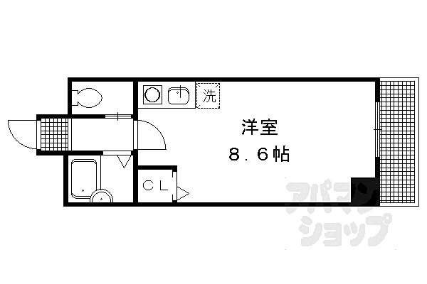 京都府京都市下京区麩屋町通高辻下る鍵屋町(賃貸マンション1R・3階・20.38㎡)の写真 その2