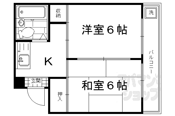 エスプリット横山 305｜京都府京都市東山区本池田町(賃貸マンション2K・3階・29.65㎡)の写真 その2