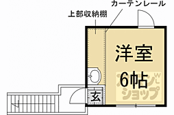 京都地下鉄東西線 太秦天神川駅 徒歩12分の賃貸アパート 2階ワンルームの間取り