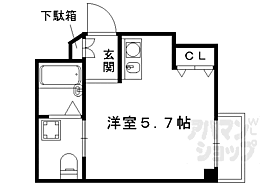 ブリエ京都 203 ｜ 京都府京都市下京区四本松町（賃貸マンション1R・2階・18.79㎡） その2