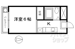 メゾンボール 1階1Kの間取り
