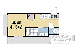 サンフェリシアン東福寺 ワンルームの間取図画像