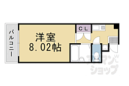 阪急京都本線 大宮駅 徒歩7分の賃貸マンション 2階1Kの間取り