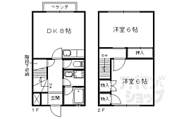 ラヴィラフォレスタル 1階2DKの間取り