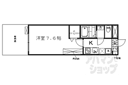 フラッティ西大路花屋町 1階1Kの間取り
