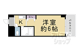 ヴィラ東海15号館 4階1Kの間取り