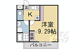阪急京都本線 西京極駅 徒歩13分の賃貸マンション 2階1Kの間取り