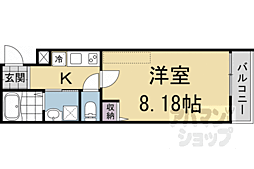 京福電気鉄道北野線 龍安寺駅 徒歩2分の賃貸マンション 2階1Kの間取り