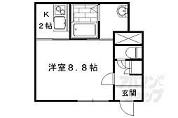 京都地下鉄東西線 太秦天神川駅 徒歩10分の賃貸マンション 1階1Kの間取り