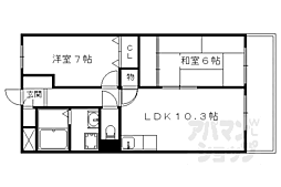 グラシアコンフォート21 4階2LDKの間取り