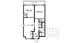第2洛西ハイツ 6階2LDKの間取り