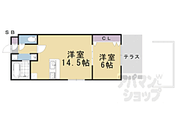 菊岡家新町館 1階1LDKの間取り