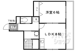 京阪本線 藤森駅 徒歩5分の賃貸マンション 1階1LDKの間取り