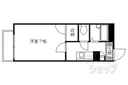 近鉄京都線 伏見駅 徒歩8分の賃貸アパート 1階1Kの間取り