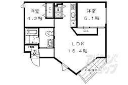 ＰＡＲＫ　ＨＩＬＬＳ　ＯＹＡＫＥ　Ｖｉｌｌａ　3 3階2LDKの間取り