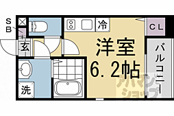 ハーモニーテラス福稲上高松町 2階ワンルームの間取り