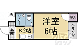 御池ハイツ 1Kの間取図画像