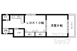 シュエットＣ 108 1階1LDKの間取り