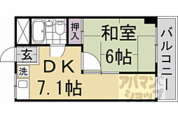 マンション花川 1SDKの間取図画像