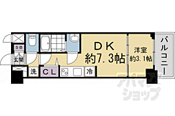 プレサンスTHEKYOTO吉祥院 1DKの間取図画像