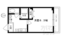 京都市営烏丸線 五条駅 徒歩5分の賃貸マンション 5階1Kの間取り