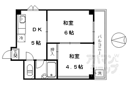 プラザハイツ 301 3階2DKの間取り