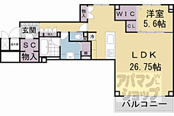 JR山陰本線 二条駅 徒歩4分の賃貸マンション 1階1LDKの間取り