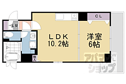 ヴェルデュール 4階1LDKの間取り