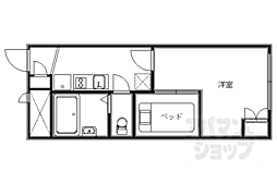 JR山陰本線 二条駅 徒歩10分の賃貸アパート 2階1Kの間取り