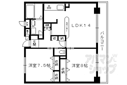 ダイナソアール 4階2LDKの間取り