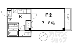 ヴィラ・パラディス東山 3階1Kの間取り
