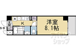 阪急嵐山線 松尾大社駅 徒歩8分の賃貸マンション 4階1Kの間取り