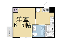 オリエント五条坂 3階1Kの間取り
