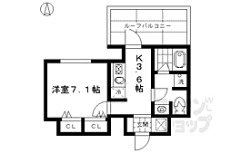 ｃａｓａα烏丸 4階1Kの間取り