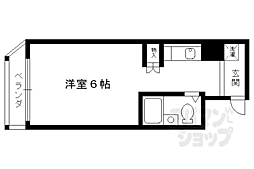 阪急京都本線 西院駅 徒歩5分の賃貸マンション 2階ワンルームの間取り