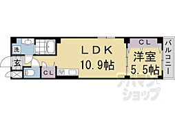 JR山陰本線 丹波口駅 徒歩8分の賃貸マンション 1階1LDKの間取り