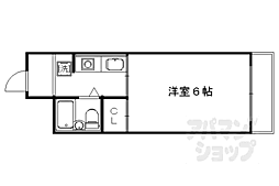 プラム四条 1Kの間取図画像