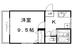 メゾンドビジュー 1Kの間取図画像