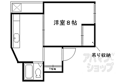 東山マンション 1Kの間取図画像