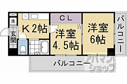 Mirei東福寺 2Kの間取図画像