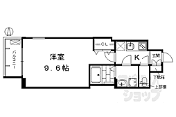 プレサンス京都洛南 1Kの間取図画像