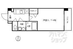アーバンフラッツ五条堀川 1Kの間取図画像