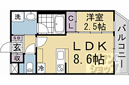 ESTRUTHKYOTOII 1LDKの間取図画像